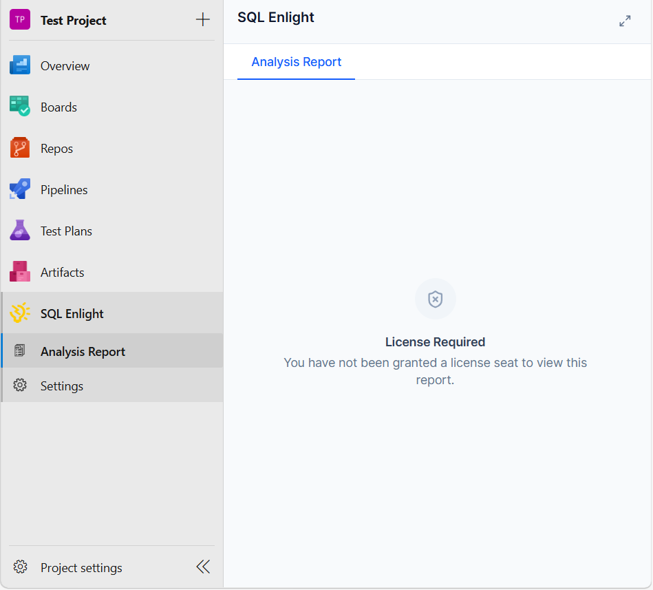 SQL Enlight license required report message
