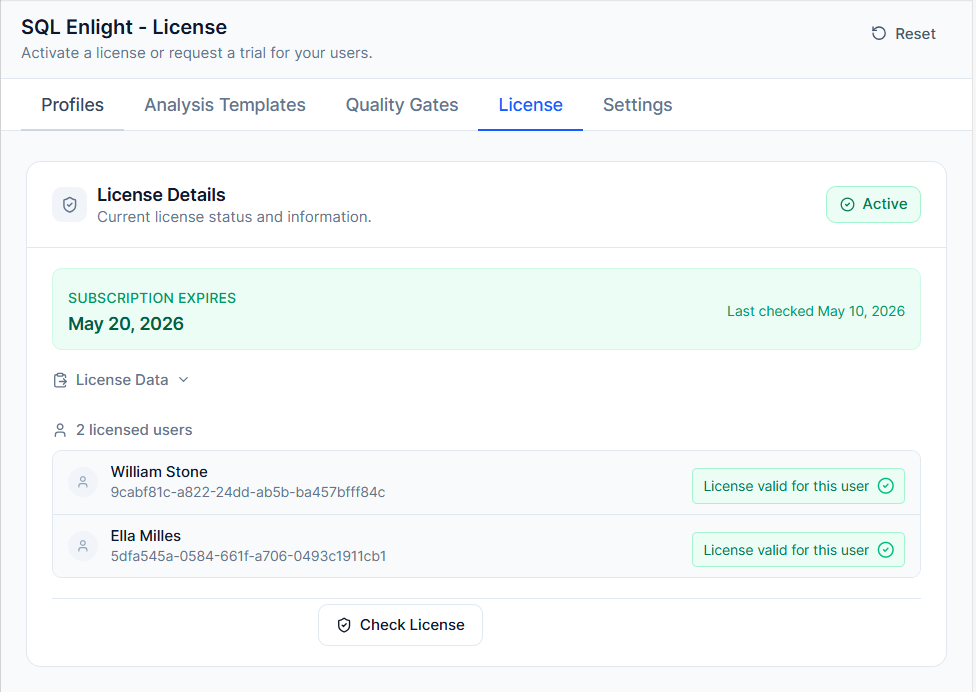 SQL Enlight checked license