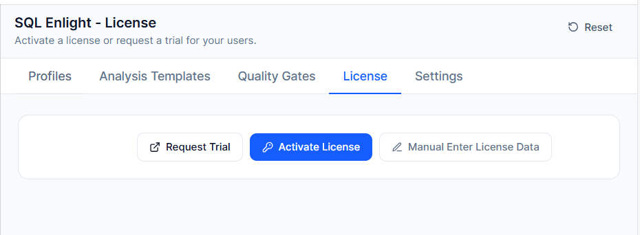 SQL Enlight license settings