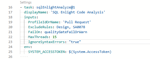 SQL Enlight YAML task example